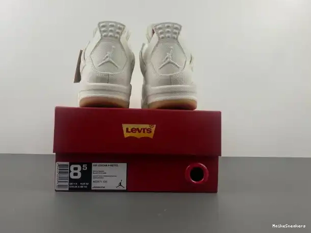 MaikeSneakers AO2571-100 x Air Jordan 'White' 4 Levi's 0323